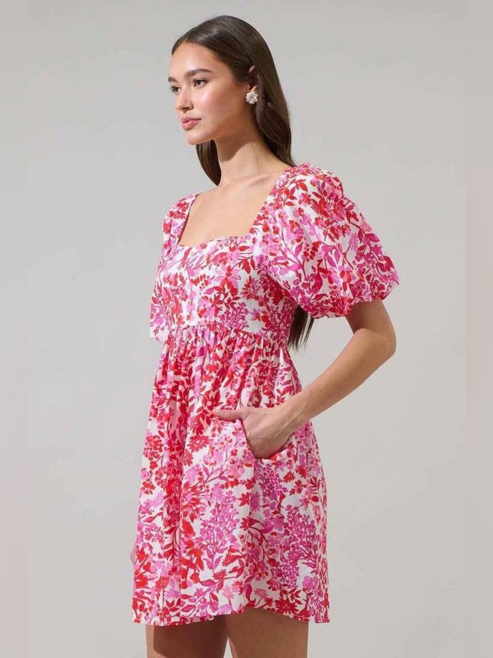 Puff Shoulder Mini Dress - Sugarlips NWT